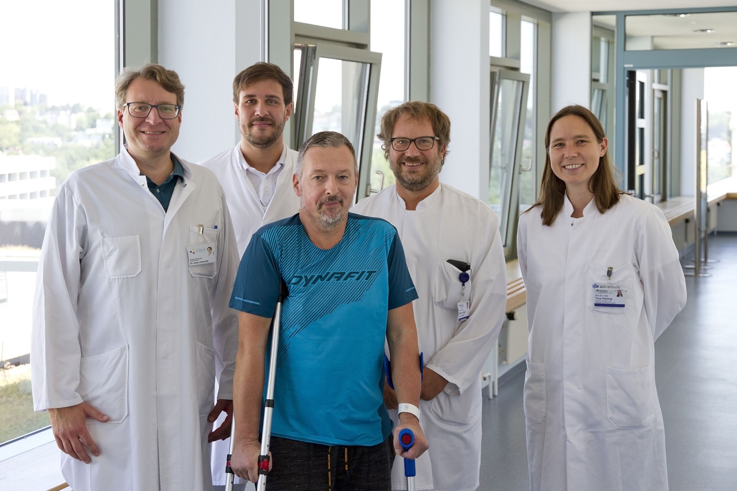 Dr. Jonas Johannink (UKT), PD Dr. Steven Herath, Prof. Markus Küper, Prof. Tina Histing (BG Klinik Tübingen)