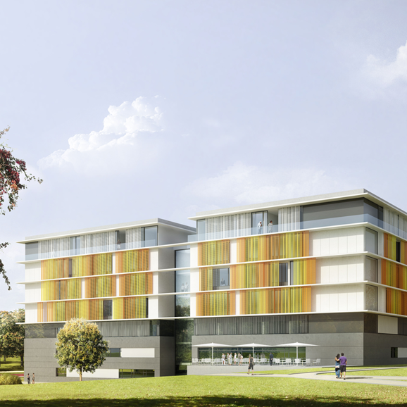 Ansicht der neuen Bettenhäuser. ©DF Architekten GmbH Ansicht der neuen Bettenhäuser. ©DF Architekten GmbH