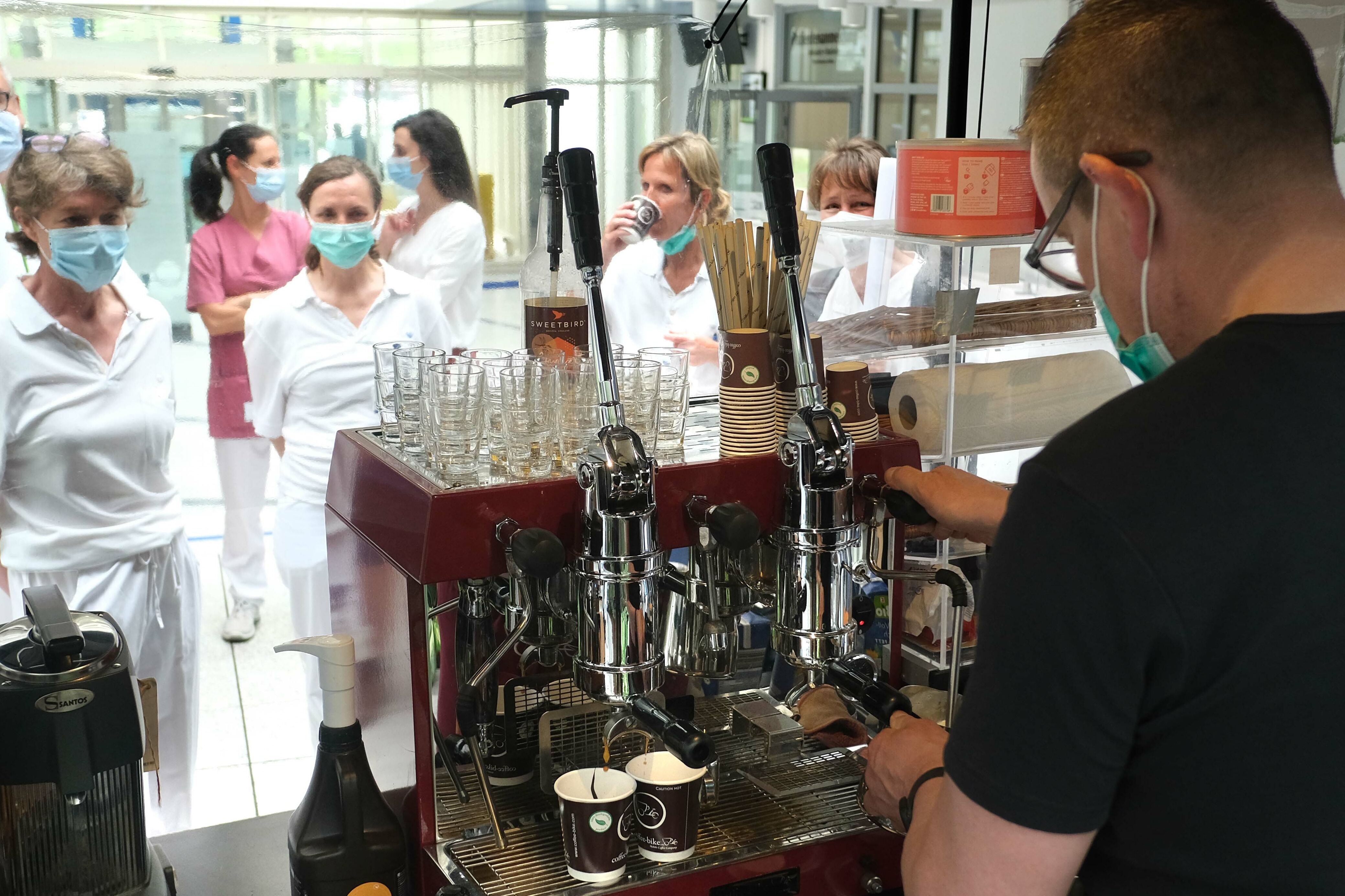 Coffee-Bike beim Tag der Pflege