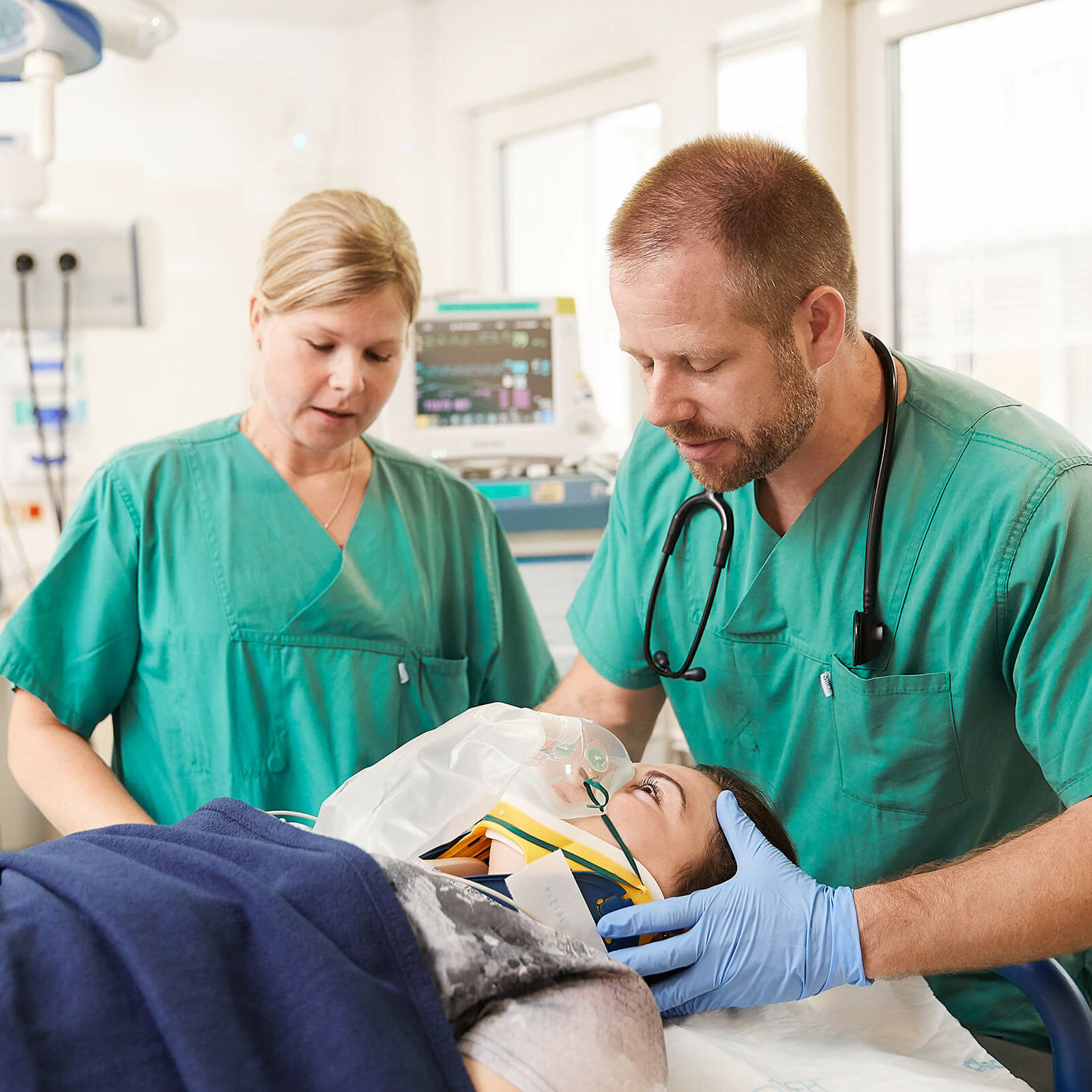 Doctor and nurse in resuscitation room